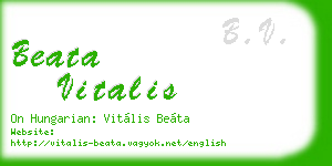 beata vitalis business card